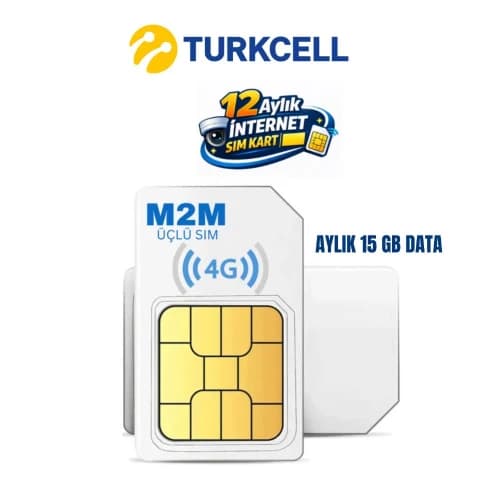 Turkcell 15GB Aylık Data Hattı – 12 Ay Geçerli 4G LTE SIM Kart, Güvenlik Kamerası ve Router İçin Mobil İnternet - Hikvision