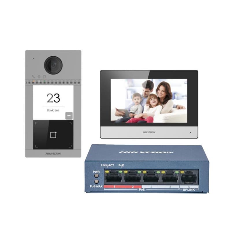 HIKVISION DS-KIS604-S(C) 7" VİLLA TİP IP VIDEO INTERCOM KIT - VİLLA KİTLERİ - Hikvision