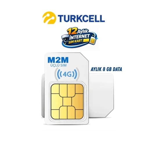 Turkcell 8GB Aylık Data Hattı – 12 Ay Geçerli 4G LTE SIM Kart, Güvenlik Kamerası ve Router İçin Mobil İnternet - Hikvision