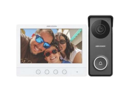Hikvision DS-KIS213 4 Kablolu HD 7" LCD Ekran Dahili Mikrofon ve Hoparlör Interkom Kiti - Hikvision